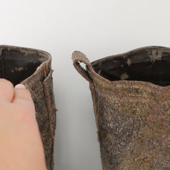 Steve Madden Womens Brodiee Riding Boot Size 9.5 Brown Tan Crackle Distressed - Picture 3 of 12